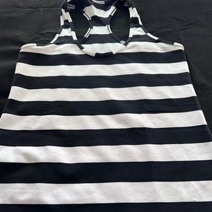 Lululemon racer back athletic tank. Black and white stripe.